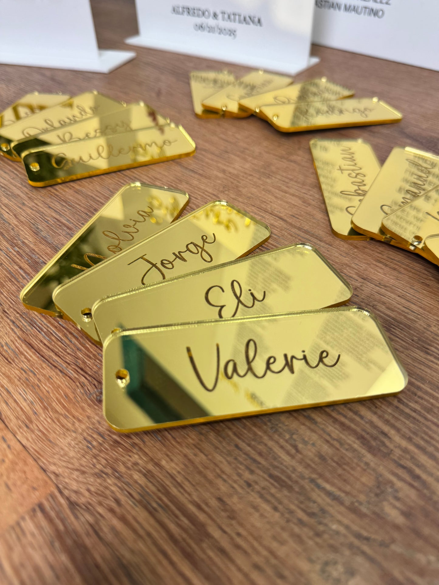 Engraved Mirror Place Tag
