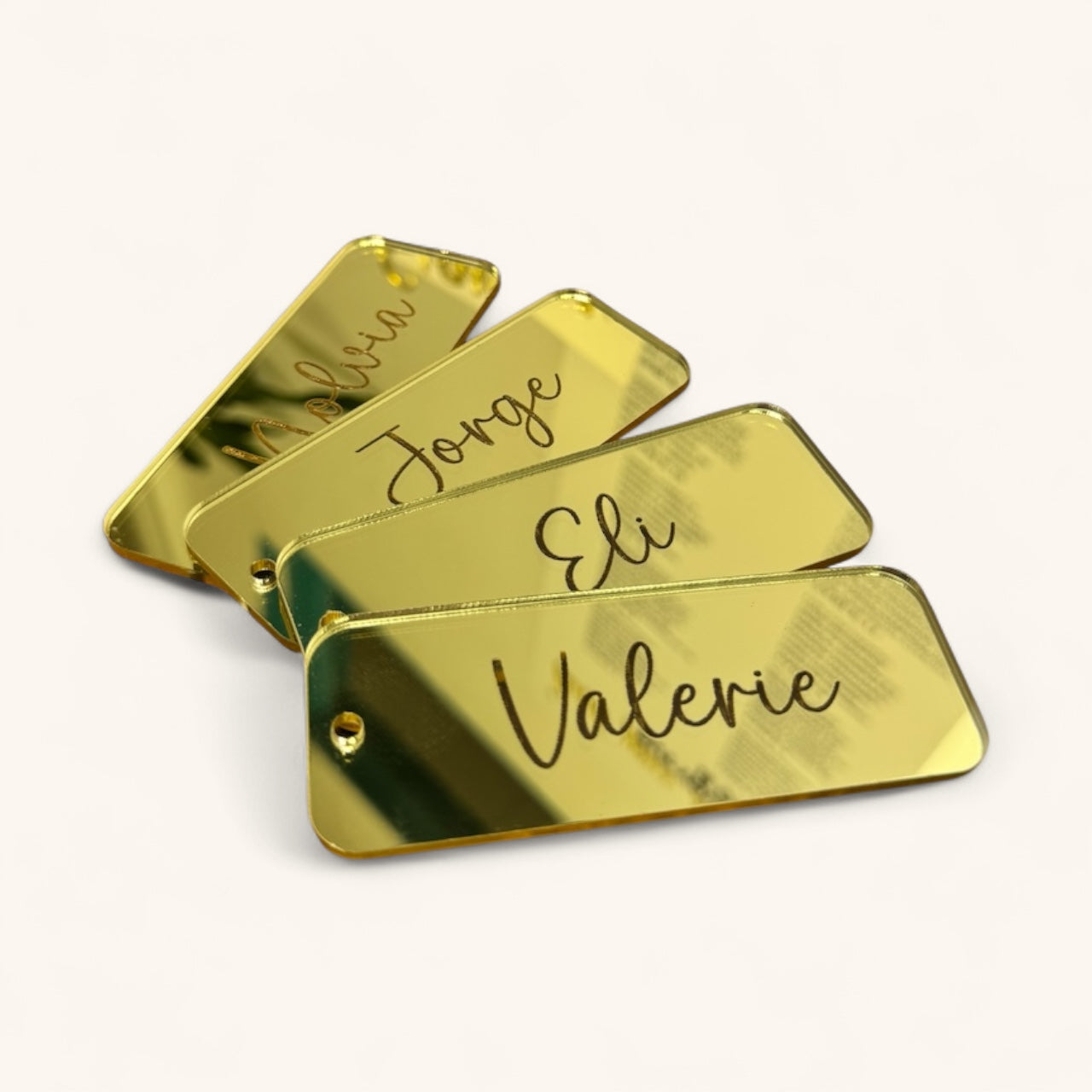 Engraved Mirror Place Tag