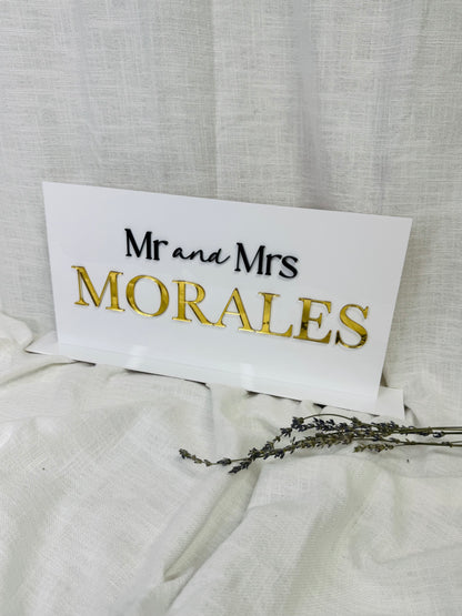Mr. and Mrs. Table Sign