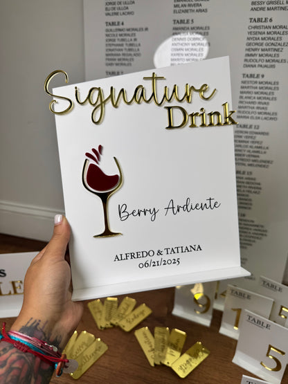 Signature Drink Sign (Single)