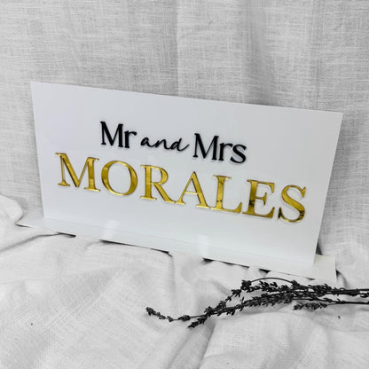 Mr. and Mrs. Table Sign