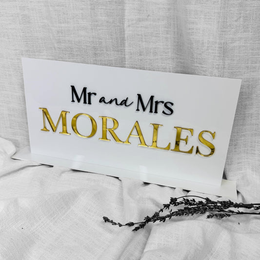 Mr. and Mrs. Table Sign