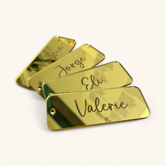 Engraved Mirror Place Tag