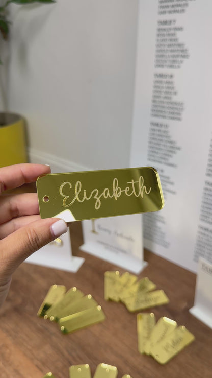Engraved Mirror Place Tag